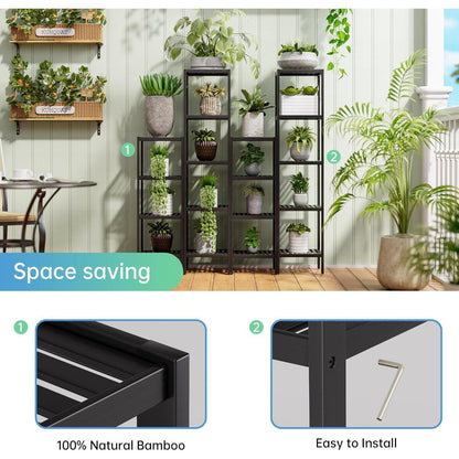 Badezimmerregal Bambus 4 Ebenen Organizer Wohnzimmer Schwarz