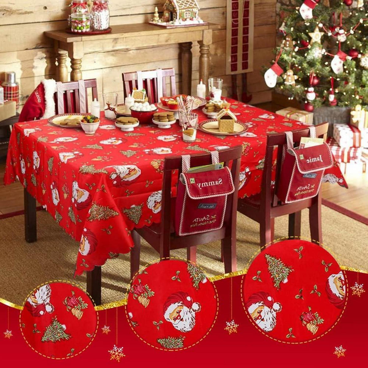 Weihnachtstischdecke Rot Rote Tischdecke Xmas Party 180x150cm