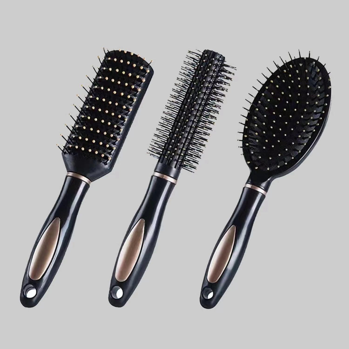 3er Set Haarbürsten: Anti-Statik, Massage, Entspannung für alle Haartypen