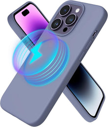 iPhone 14 Pro Max Hülle 6,7 Zoll Silikon Case MagSafe Lavendelgrau