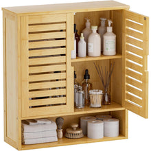 Bambus Badezimmerschrank Wandmontage Toilette Medizinschrank