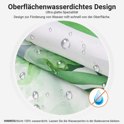 Duschvorhang 240x200cm Blumen Blätter Antischimmel