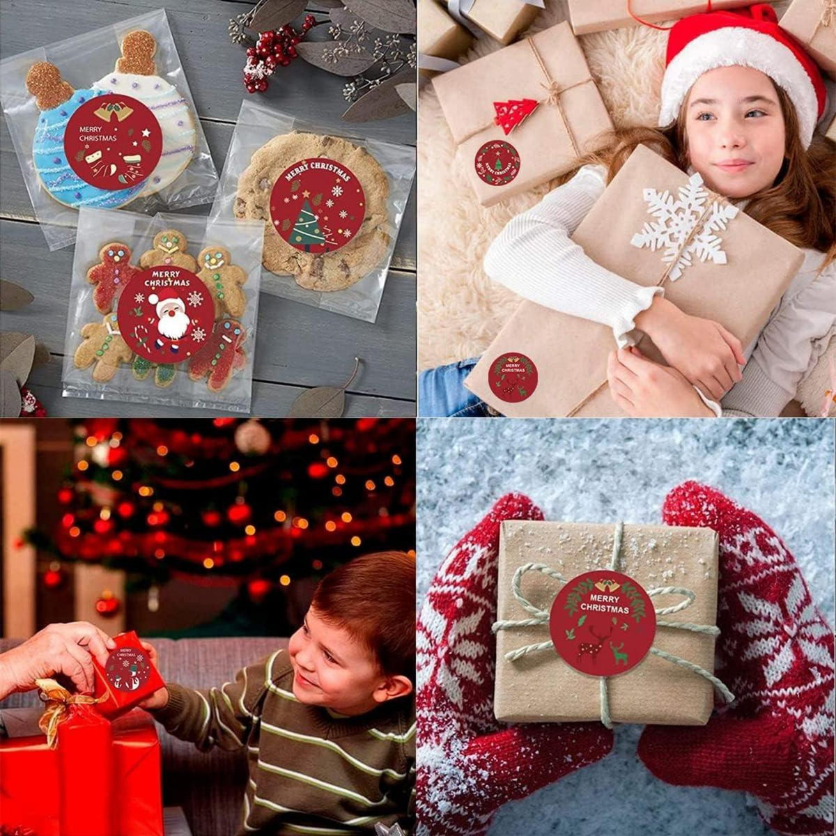 1000x Weihnachtsaufkleber Rund Geschenkaufkleber 1.5 Zoll Weihnachten