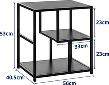 Beistelltisch 56x40x53 cm Sofatisch Schwarz Stahlrahmen 3