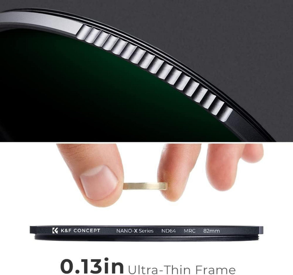 K&F Concept Nano-X Serie ND64 Slim Filter 55MM Fester Graufilter