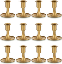 Goldene Kerzenständer für Stabkerzen 12er Set Modern Festlich