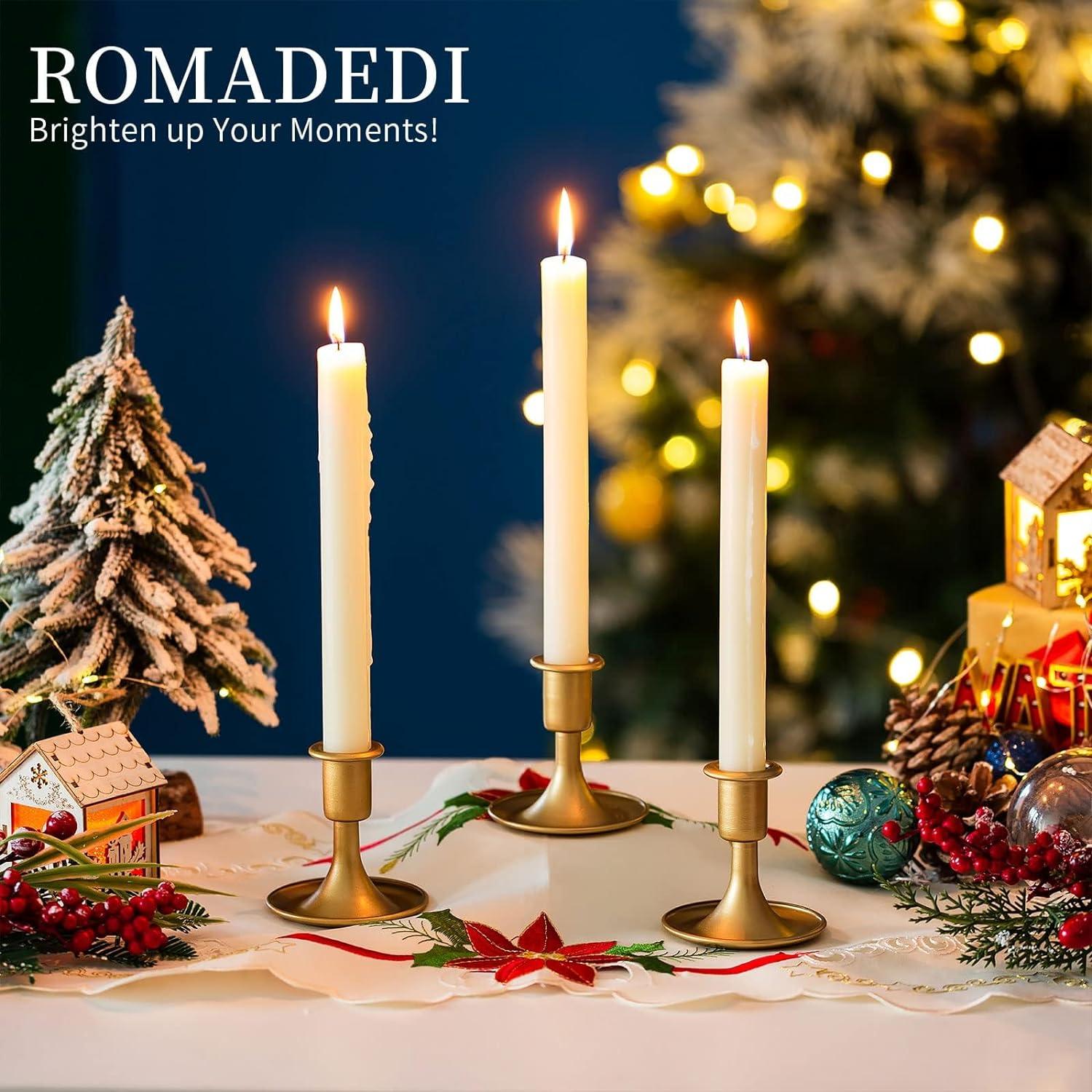 Goldene Kerzenständer für Stabkerzen 12er Set Modern Festlich