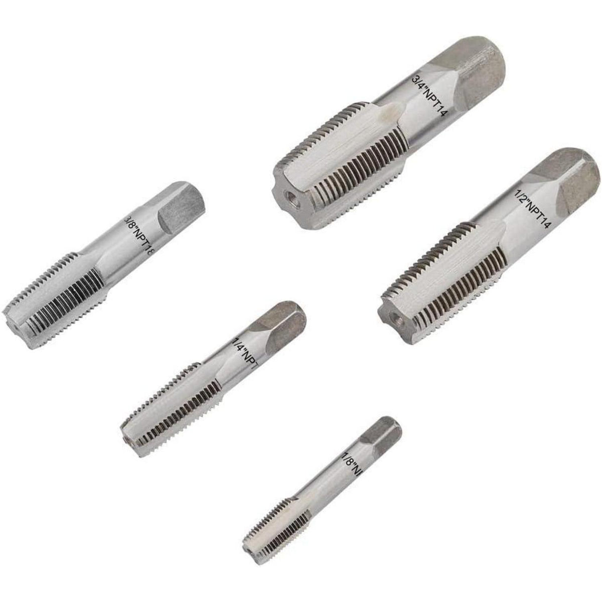 5tlg. NPT Rohrgewindebohrer Set G1/8" - G3/4" Zoll Legierter Stahl