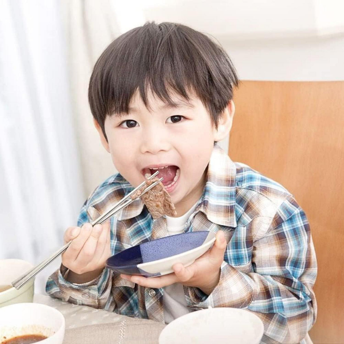Edelstahl Essstäbchen Set | 5 Paar Wiederverwendbar mit Lasergravur