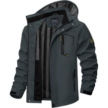 Herren Outdoorjacke leicht wasserabweisend mit Kapuze Kohlengrau XXL
