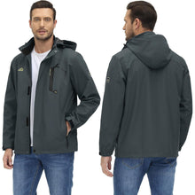 Herren Outdoorjacke leicht wasserabweisend mit Kapuze Kohlengrau