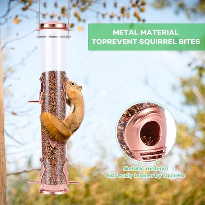 Vogelfutterspender Metallrohr Außenbereich Aufhängen Wildvögel 6