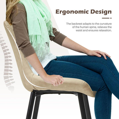 Esszimmerstühle 2er Set, Beige – Komfort & Modernes Design in Lederoptik
