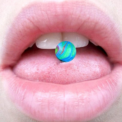 Zungenpiercing Brustwarzenpiercing 14G Edelstahl Zirkon 18 Stück Mixfarben
