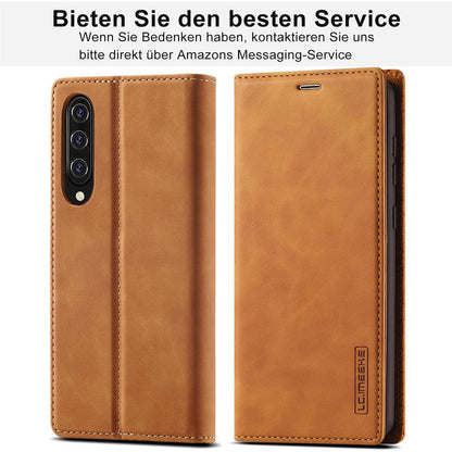 Samsung Galaxy A50 Klapphülle mit Schutzfolie & Kartenfächern in Lederoptik