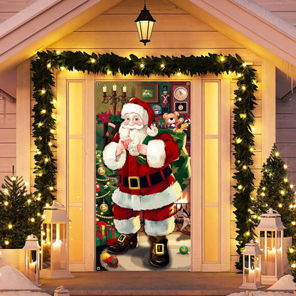 Weihnachten Türabdeckung Weihnachtsmann Dekoration Hängend Türbanner 180x90cm