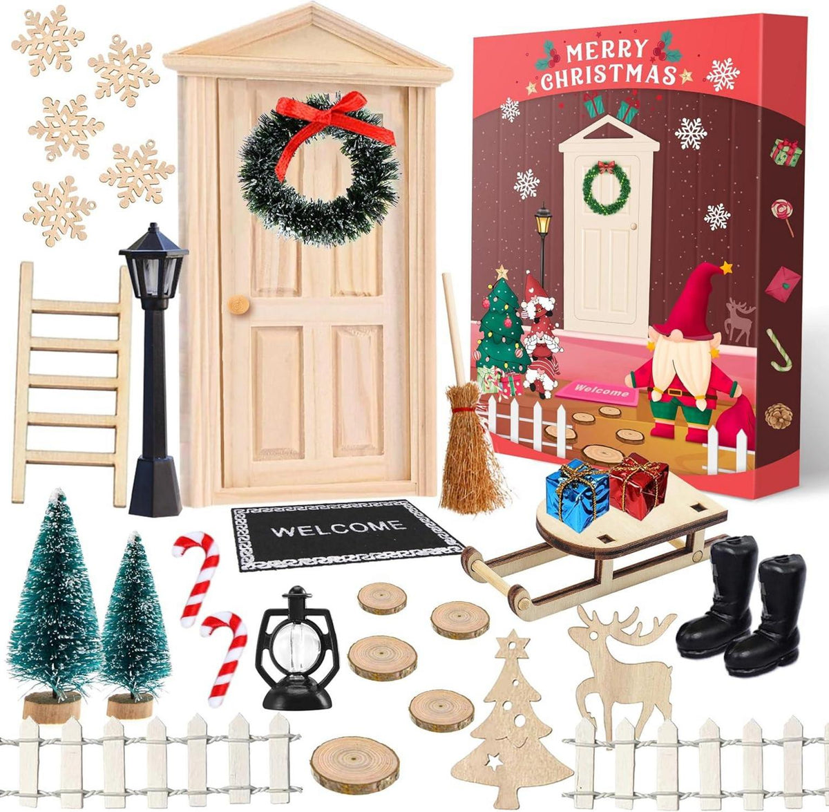 Wichteltür Set Weihnachtsdeko Zubehör Elfengarten Weihnachtsgeschenk