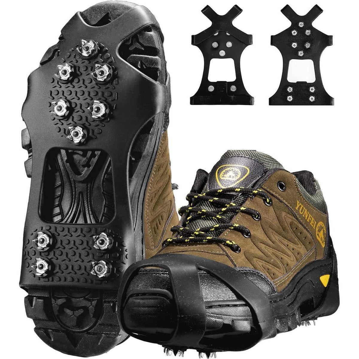 Eis-Traktionsstollen für Schuhe & Stiefel – Größe M (EU:37-40) Schwarz