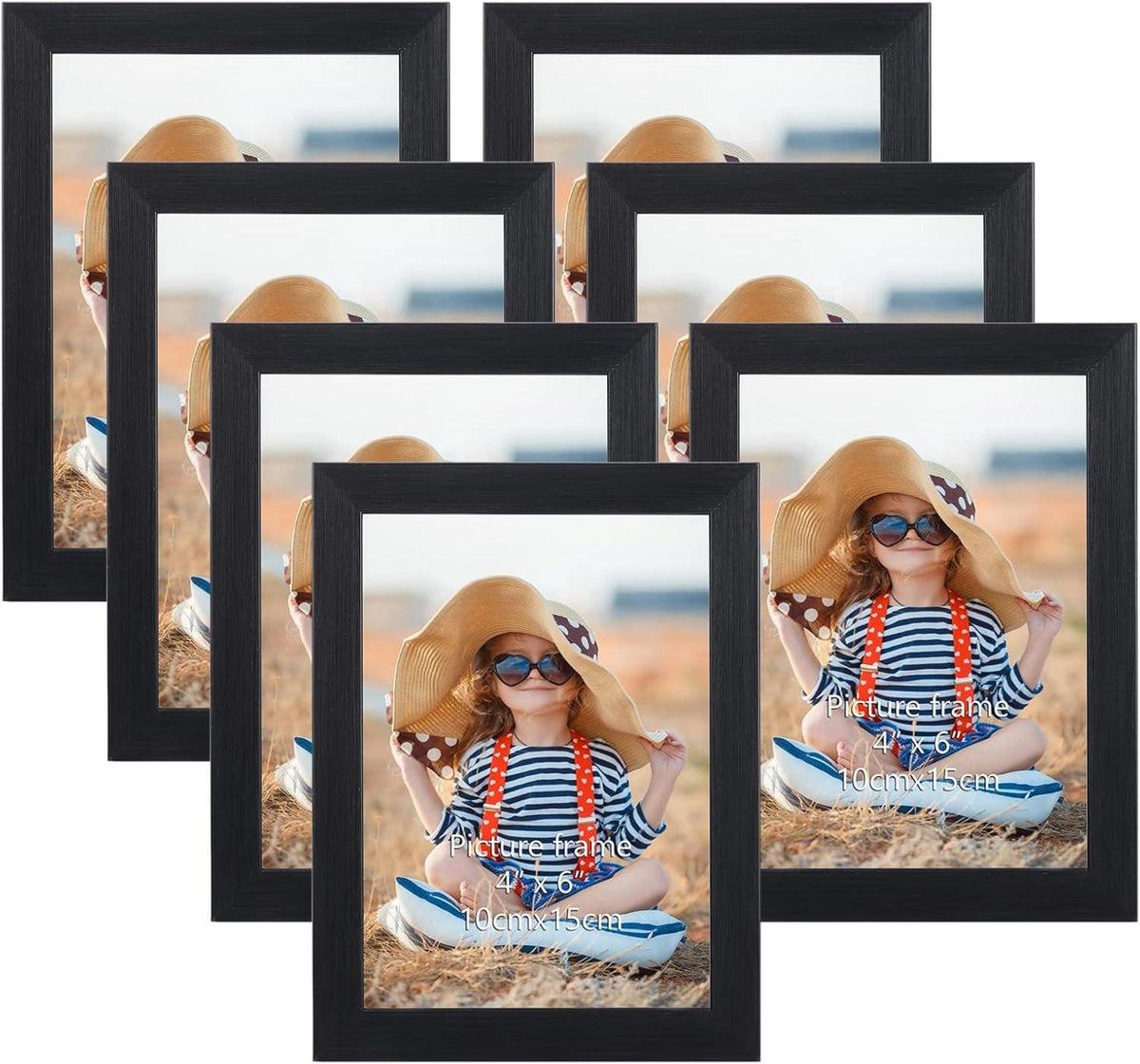 Bilderrahmen Collage Set Schwarz 7er Pack 10x15 cm Wand Tisch