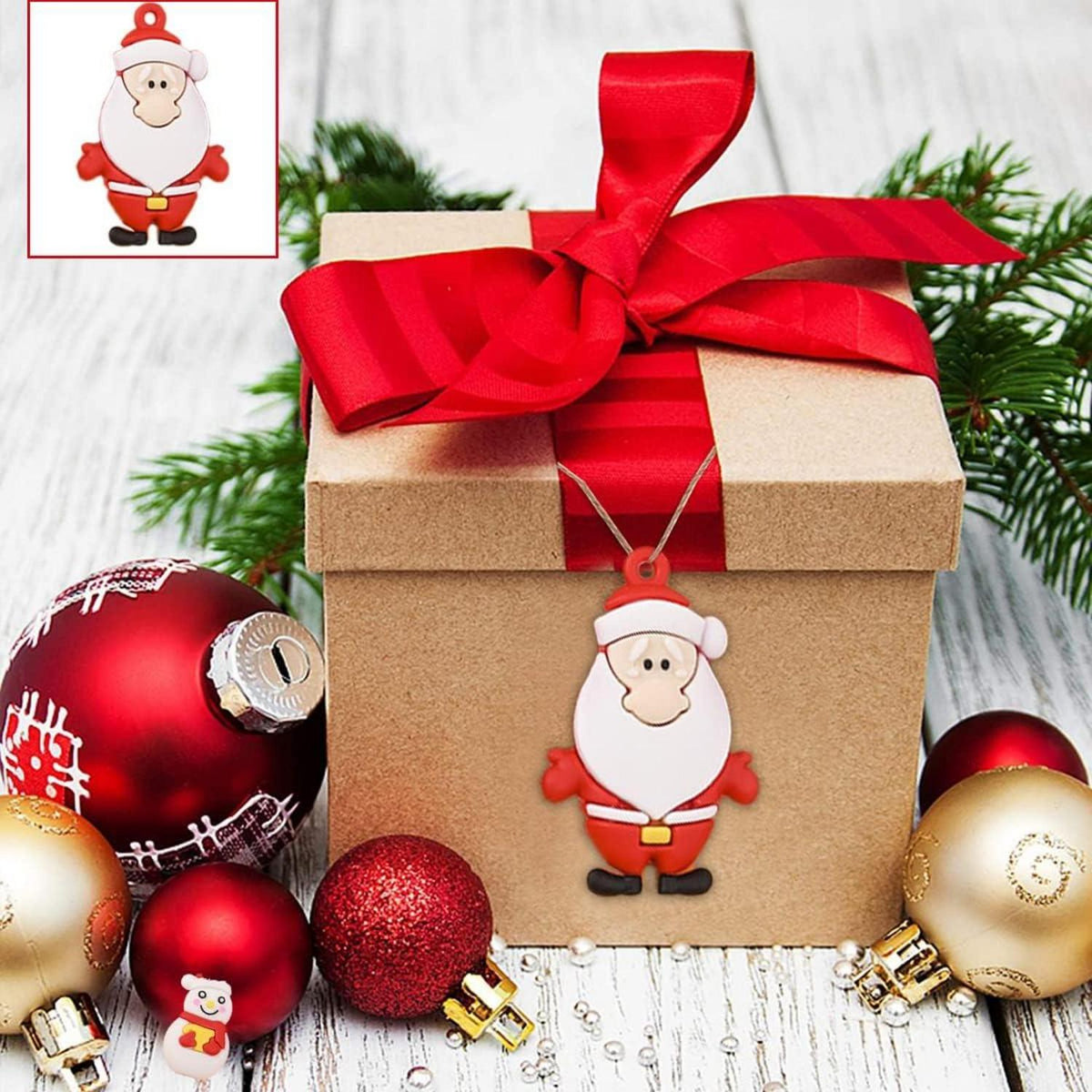 32 Mini Weihnachtsbaum Anhänger Set Christbaumschmuck Rentier Schneemann Hirsch