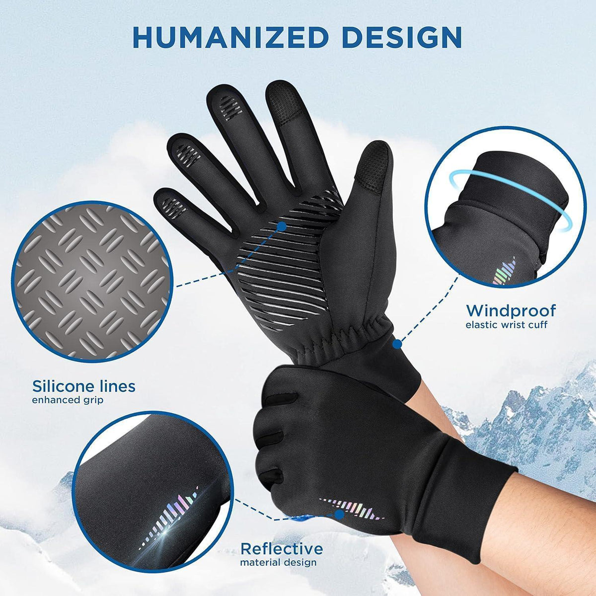 Kinder Thermo Winterhandschuhe mit Touchscreen & Anti-Rutsch
