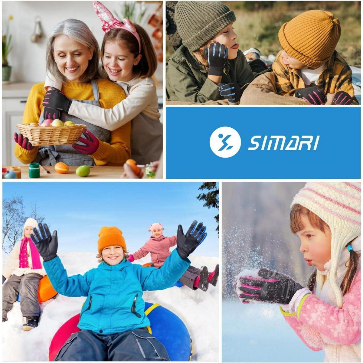 Kinder Thermo Winterhandschuhe mit Touchscreen & Anti-Rutsch