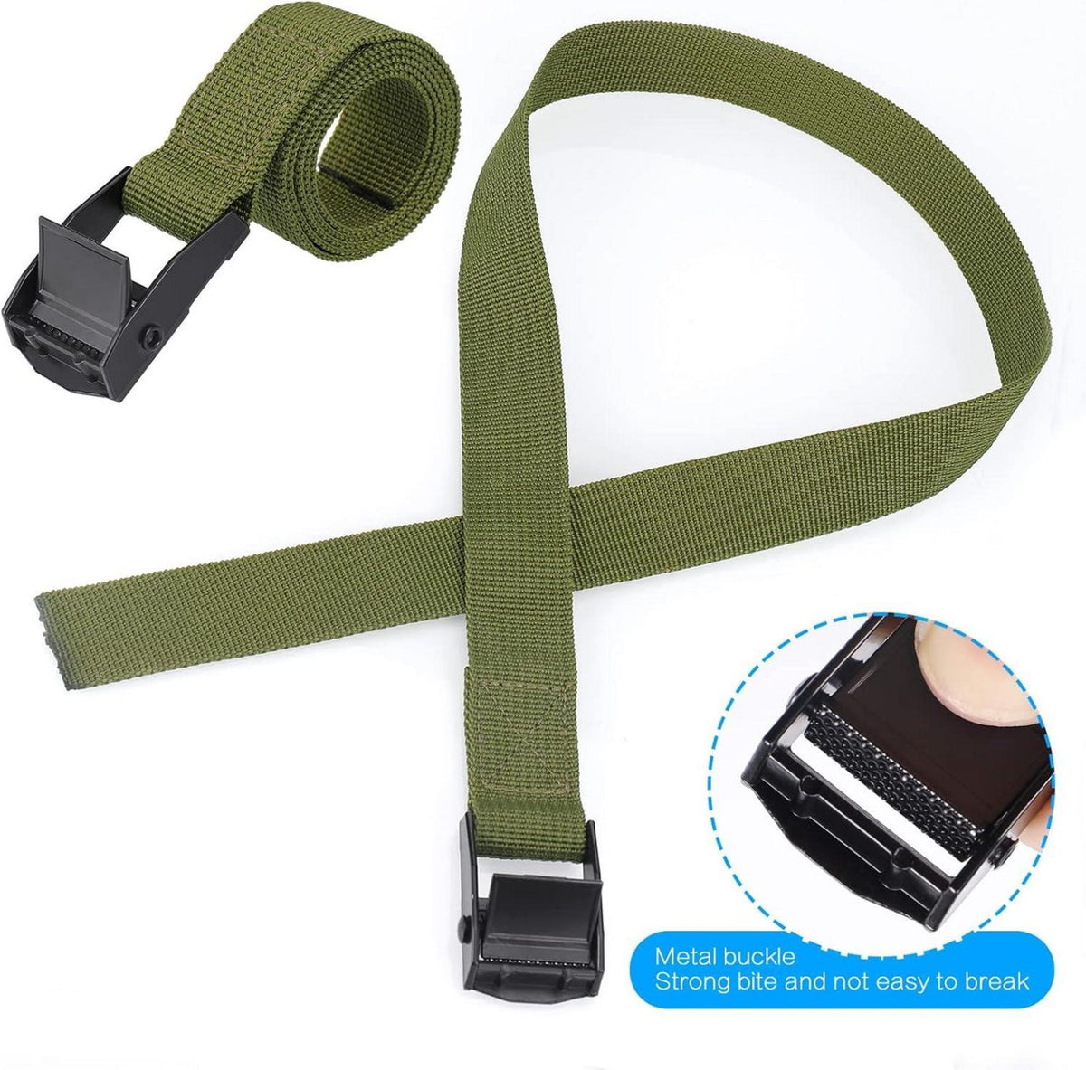 Spanngurt Set 10 Stück 65cm verstellbar Rostfrei Grün