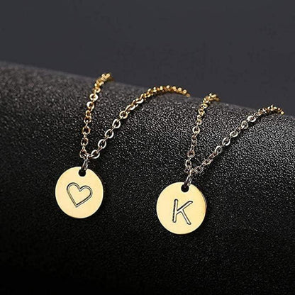 Damen Initialen Kette Buchstaben Anhänger Gold Silber Rosegold mit