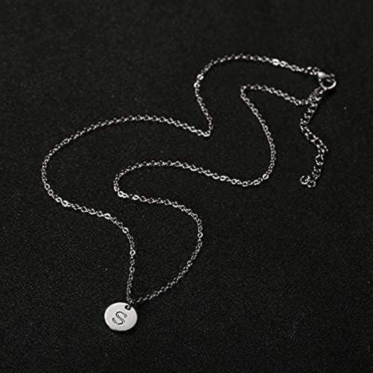Damen Initialen Kette Buchstaben Anhänger Herz Gold Silber Rosegold