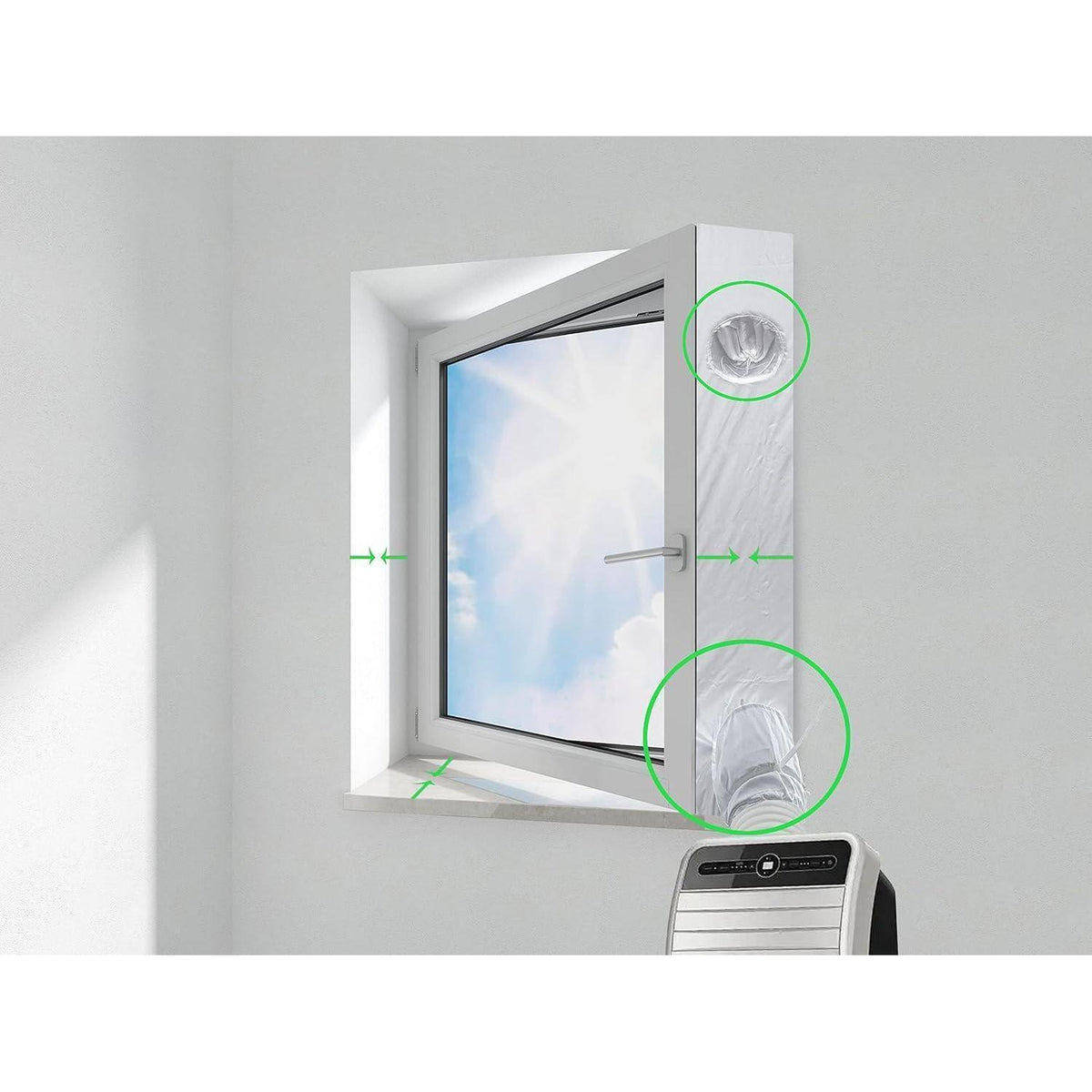 Fensterabdichtung für Mobile Klimaanlage – 400cm, Schlauch Verlängerung