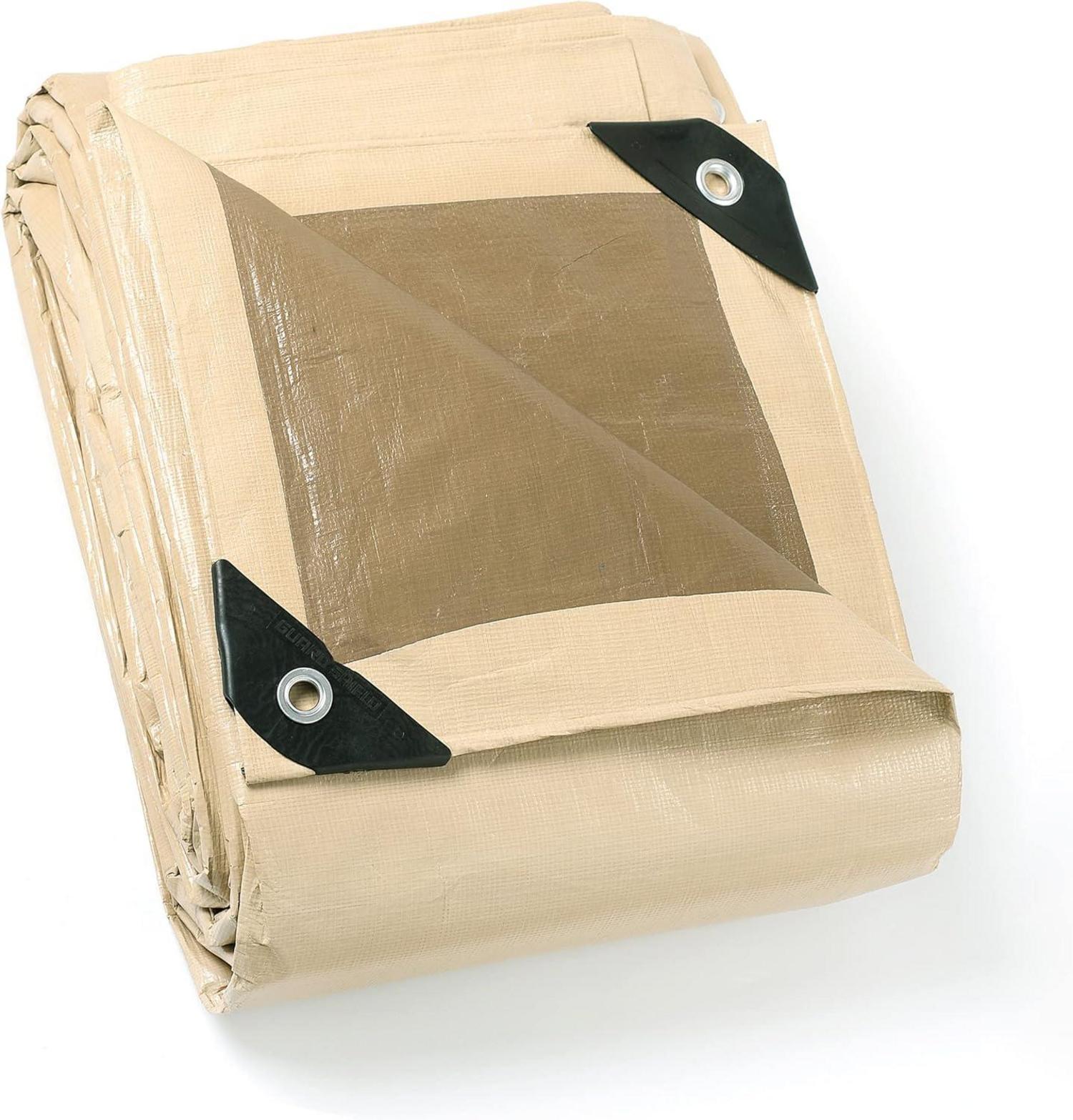 Abdeckplane Wasserdicht 4x5m Beige Schutzplane 160g/m² UV-stabilisiert