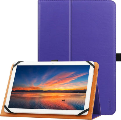 Universal 9-10 Zoll Tablet Folio Hülle mit Silikonband Purple