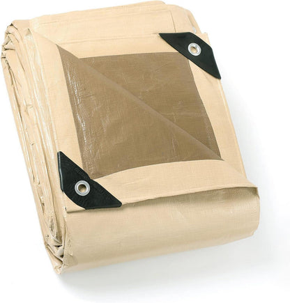 Abdeckplane Wasserdicht 5m x 6m Beige Schutzplane UV-stabilisiert