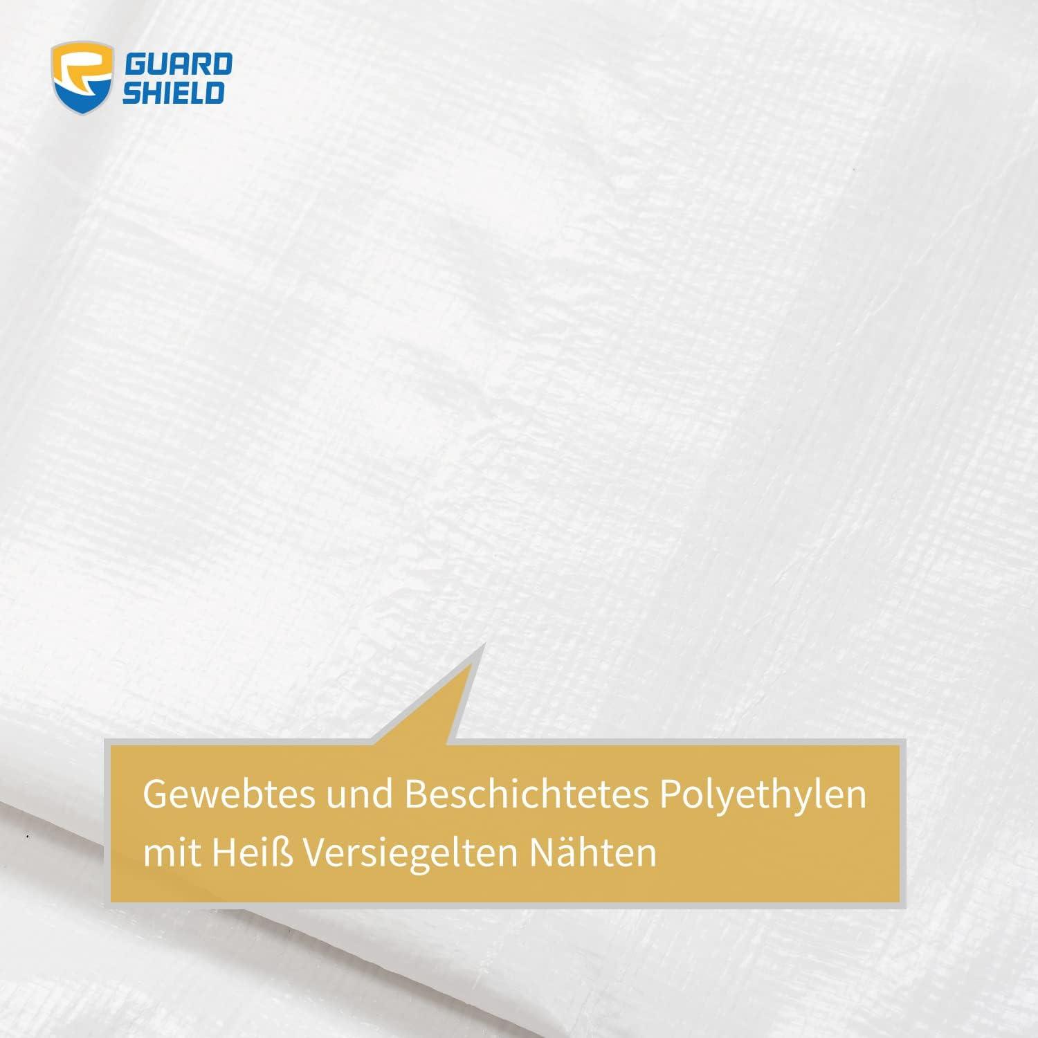Wasserdichte Abdeckplane 4x4m Weiß 160g/m² UV-stabilisiert Schimmelresistent