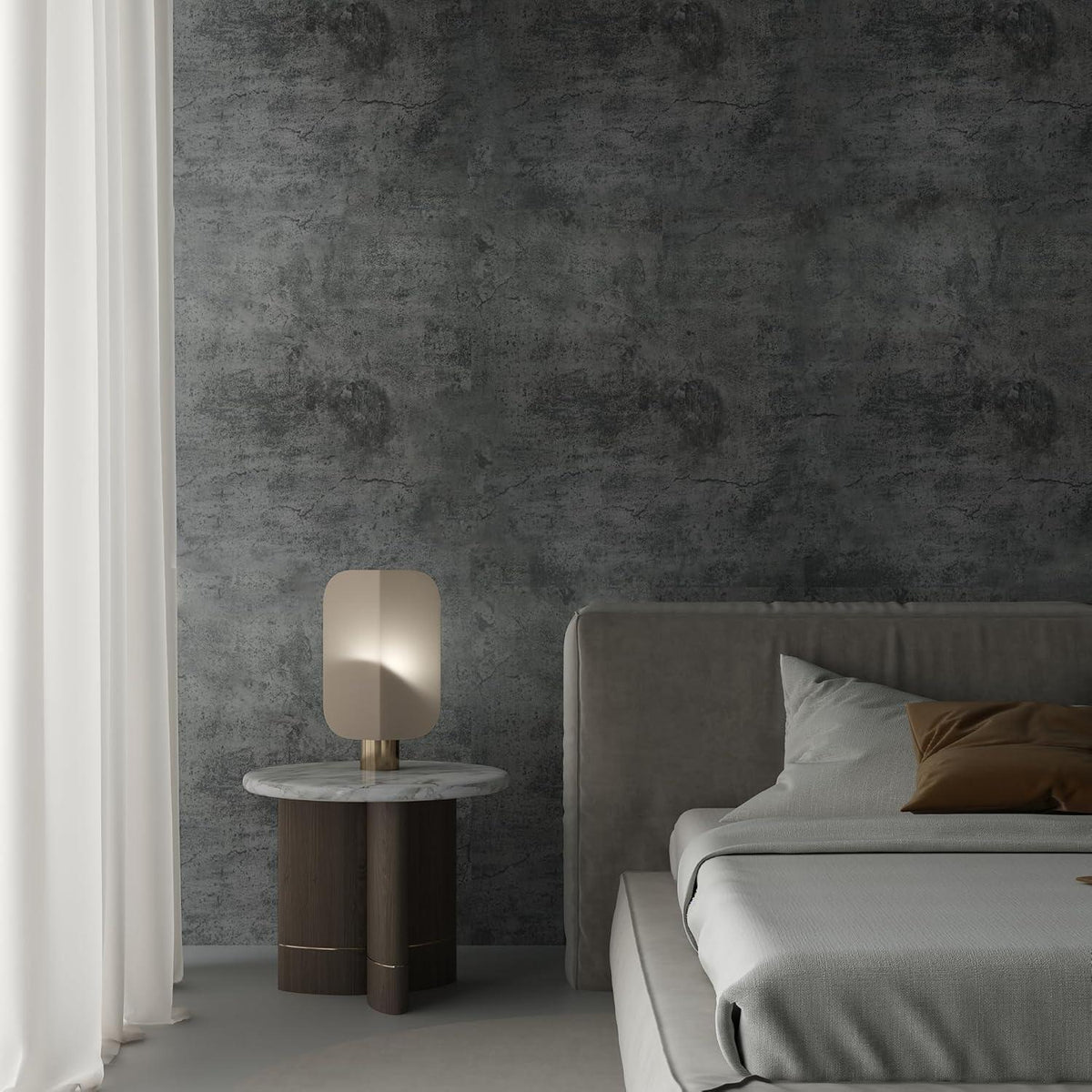 Graue 3D Betonstruktur Vinyl Klebefolie 40x1800cm Vintage DIY