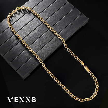 Kabelkette Halskette 18K Gold beschichtet Edelstahl für Damen Herren