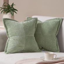 Kissenbezug Samt 40x40 grün 2er Set Deko für Sofa