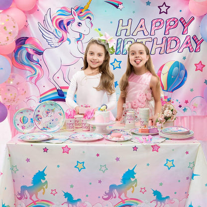 Einhorn Party Tischdecke 137x274cm Deko Mädchen Geburtstag
