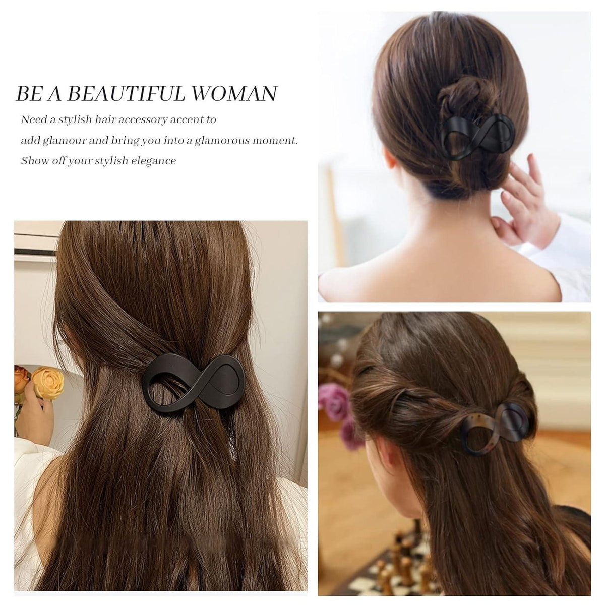 2er Set Große Haarspangen Damen Schildpatt Französisch Hair Clip