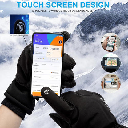 Winterhandschuhe Herren Damen Wasserdicht Skihandschuhe 3M Thinsulate Touchscreen Warme Handschuhe