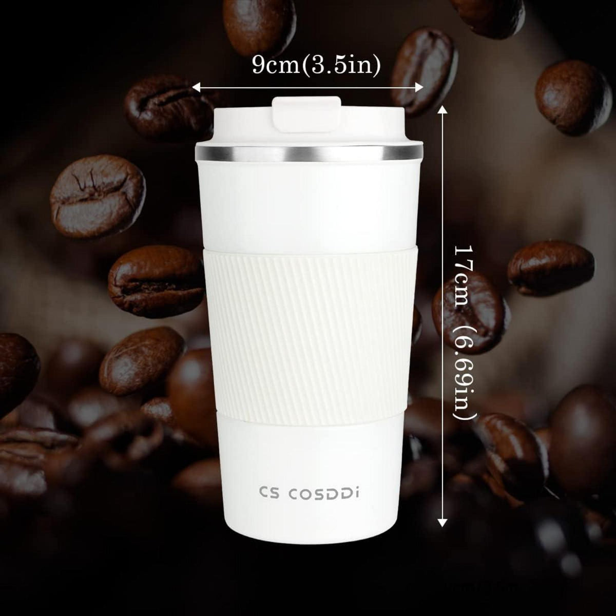 CS COSDDI Thermobecher Isolierbecher 18oz 510ml Edelstahl Travel Mug Vakuum auslaufsicher Becher