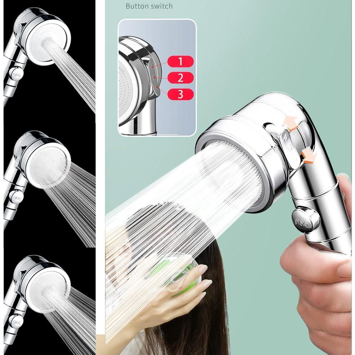 Handbrause-Set mit Teleskopschlauch & Duschkopfhalter