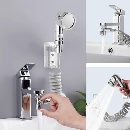Handbrause-Set mit Teleskopschlauch & Duschkopfhalter