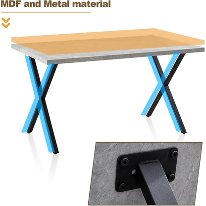 Esstisch Set mit 4 Samtstühlen – Modernes Esszimmer Set (140cm Grau)