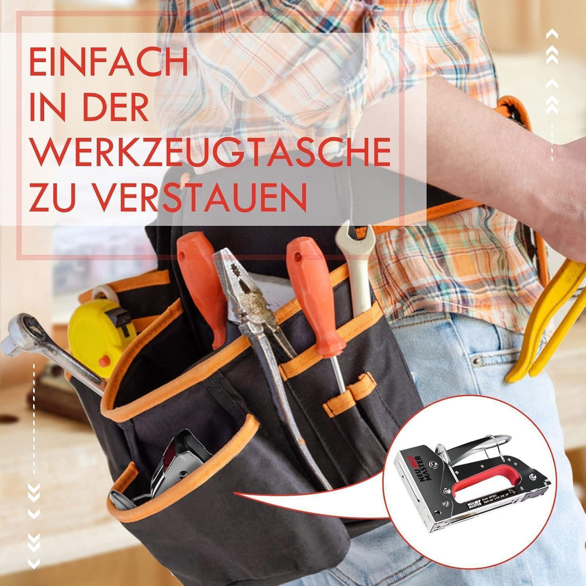 Handtacker Set mit 1600 Klammern – Tischler & Bastler