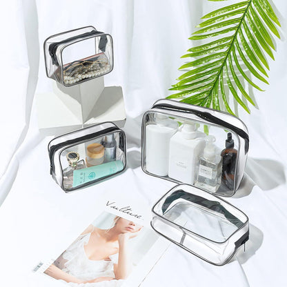 Transparente Kulturtaschen 4er Set, TSA-zugelassen, wasserdicht