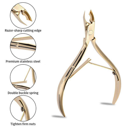 Professionelle Nagelhautzange Edelstahl Gold – Präzise Nagelpflege