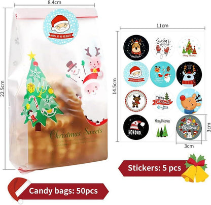 Weihnachtstüten transparent 50 Stk. Plätzchentüten Kekse
