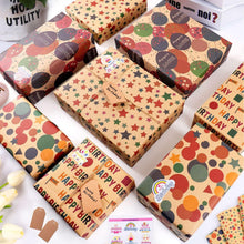 Geburtstags Geschenkpapier Set 6 Stück 70x50cm Kraftpapier
