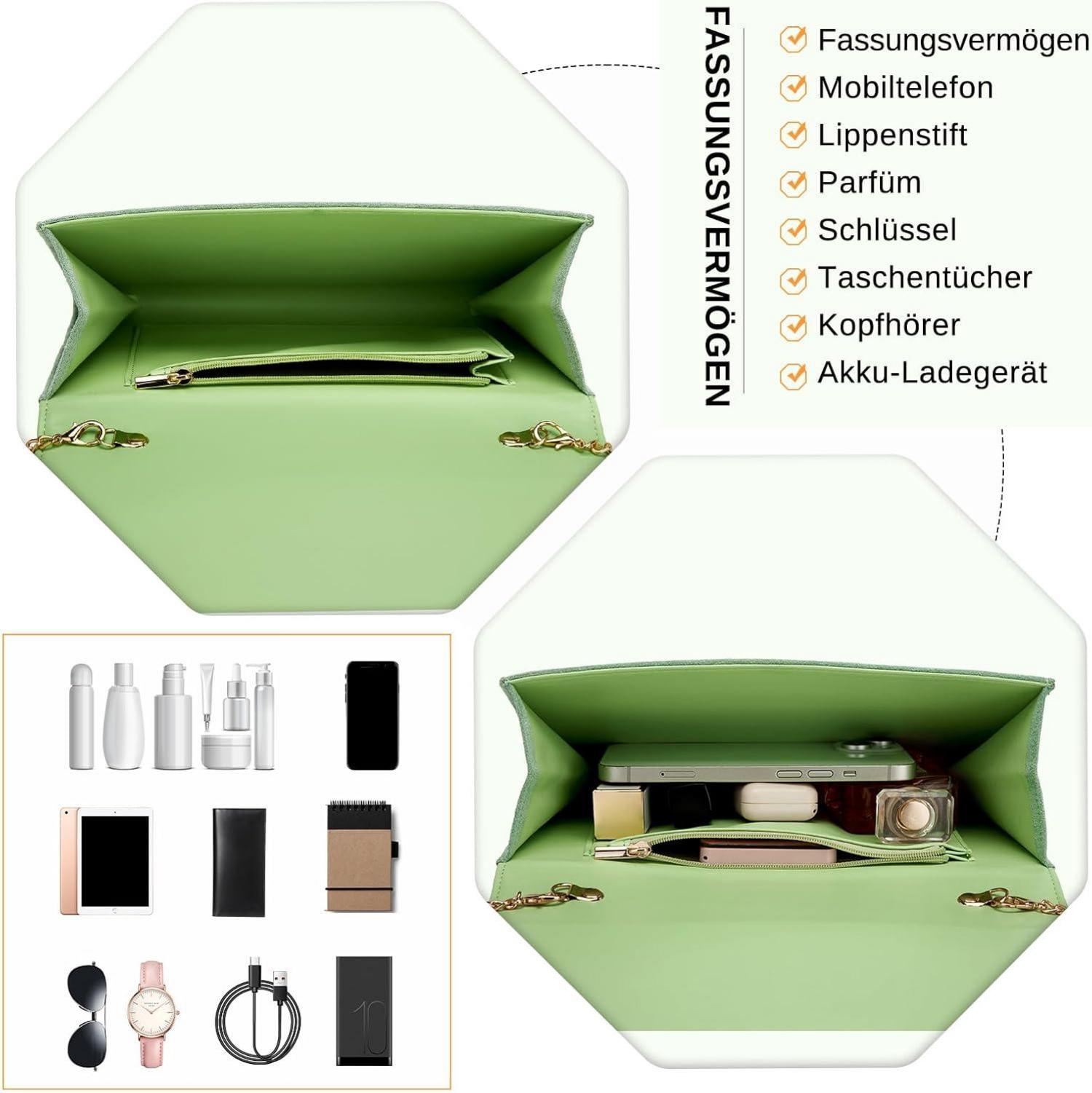 Damen Clutch Envelope Abendtasche Mode Elegant Kettentasche Handtasche